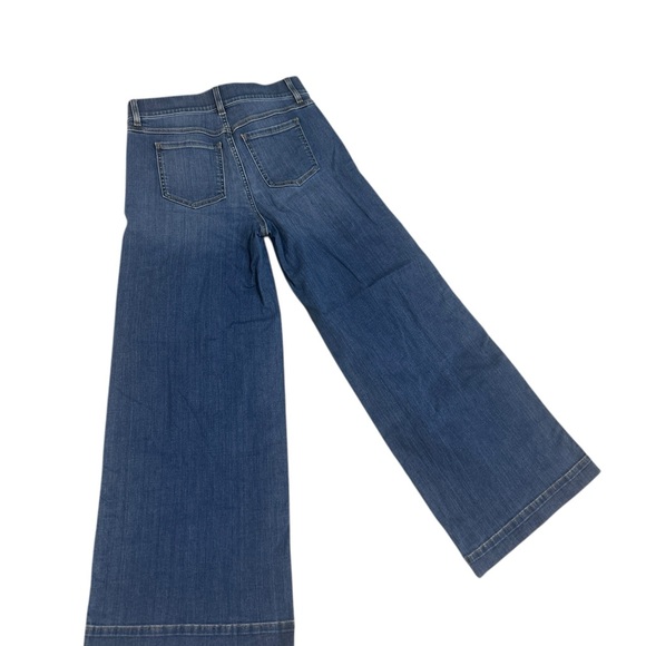 SPANX mid tone vintage indigo seamed pull on Wide-Leg Jeans size medium - Picture 2 of 7